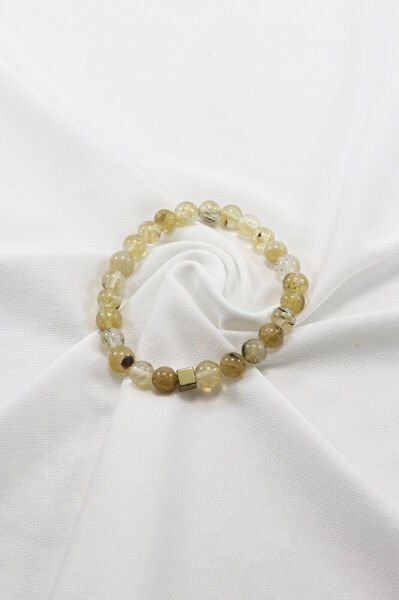 Doğal Taşlı Lastikli Bileklik Taşlar; Sitrin, Hediyelik Doğal Güzellikler