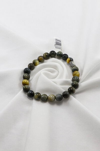 Doğal Taşlı Lastikli Bileklik Taşlar; Kaplan Gözü, Hediyelik Bileklik