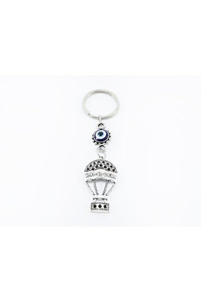 Framed Evil Eye Bead Metal Cappadocia Balloon Keychain, Gift Bag Ornament