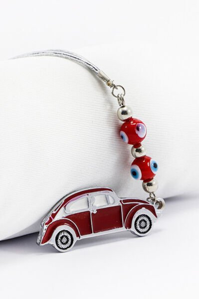 El Yapımı Cam Nazar Boncuklu Metal Araba Dikiz Ayna Süsü, Yeni Araba Hediyesi