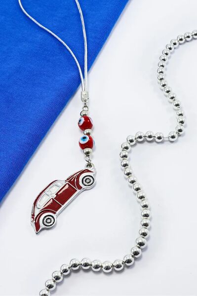 El Yapımı Cam Nazar Boncuklu Metal Araba Dikiz Ayna Süsü, Yeni Araba Hediyesi