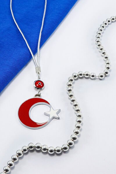 Çerçeveli Nazar Boncuklu Ay Yıldız Araba Dikiz Ayna Süsü, Yeni Araba Hediyesi