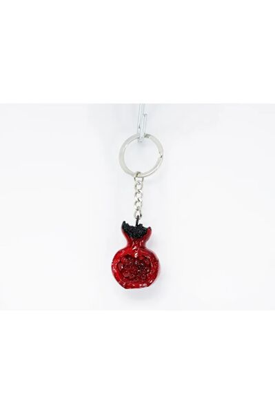Red Pomegranate Figured Abundance, Fertility Symbol Keychain, Gift Bag Ornament