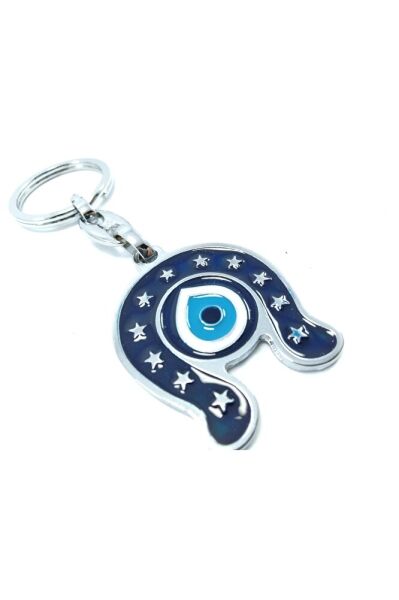 Metal Nal Nazar Boncuğu Temalı Anahtarlık/araba Dikiz Ayna Süsüs Hediyelik Aksesuar