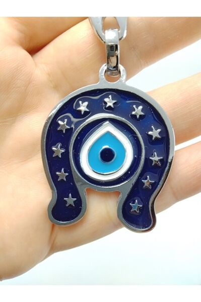 Metal Nal Nazar Boncuğu Temalı Anahtarlık/araba Dikiz Ayna Süsüs Hediyelik Aksesuar