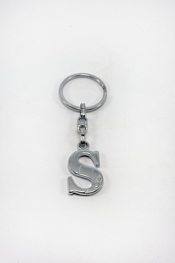 Silver Color Metal Letter S Keychain / Letter Bag Ornament