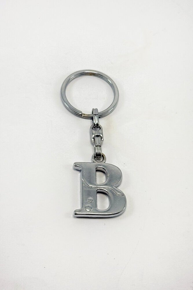 Gümüş Renkli Metal B Harfi Anahtarlık / Harfli Çanta Süsü