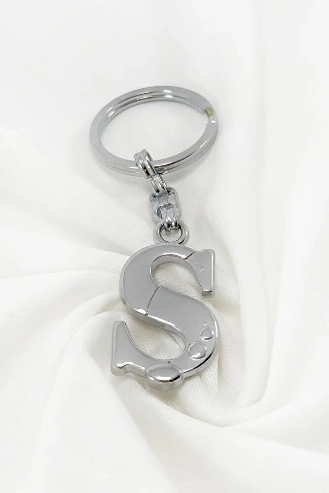 Gümüş Renkli Metal Ş Harfi Anahtarlık / Harfli Çanta Süsü