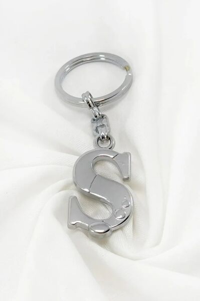 Gümüş Renkli Metal Ş Harfi Anahtarlık / Harfli Çanta Süsü