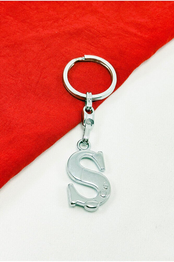 Gümüş Renkli Metal Ş Harfi Anahtarlık / Harfli Çanta Süsü
