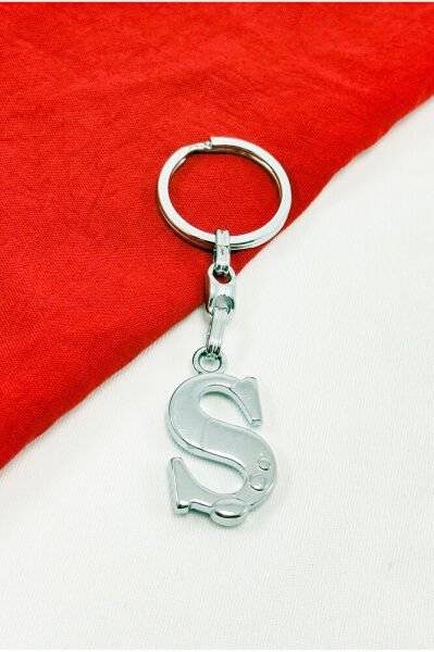 Gümüş Renkli Metal Ş Harfi Anahtarlık / Harfli Çanta Süsü