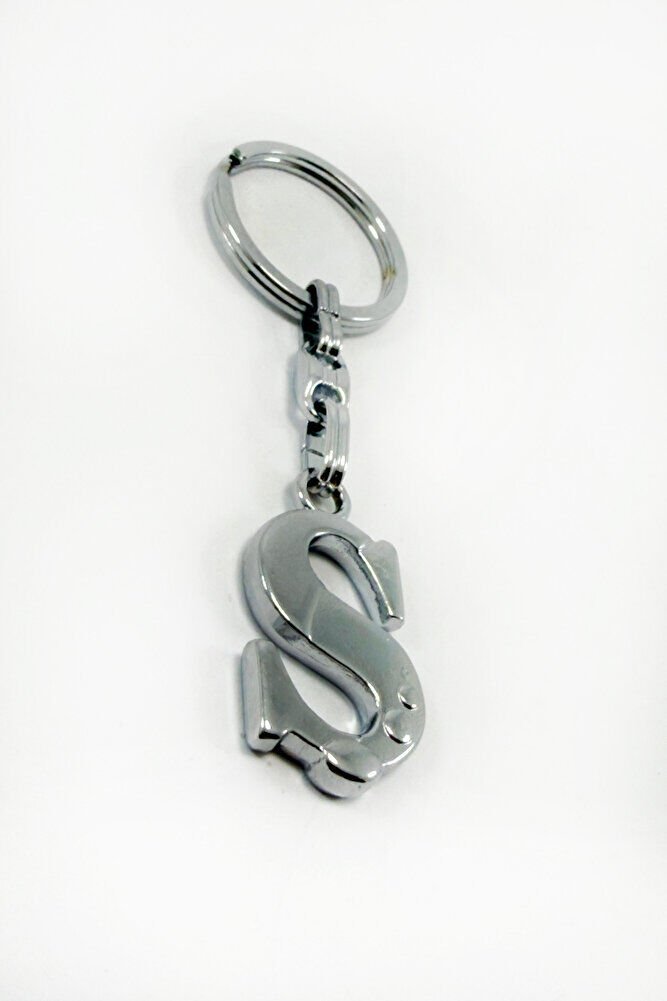 Gümüş Renkli Metal Ş Harfi Anahtarlık / Harfli Çanta Süsü
