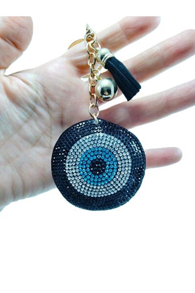 Siyah Nazar Boncuğu Anahtarlık / Araba Dikiz Ayna Süsü Lüks Hediyelik Aksesuar