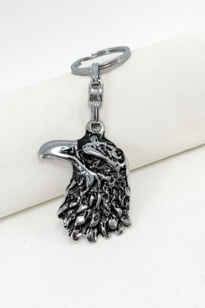 Antique Eagle Figured Metal Keychain, Gift Keychain