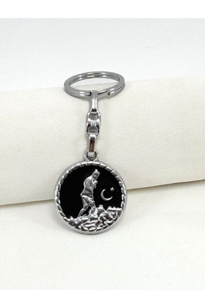 Metal Crescent Star Kemal Atatürk Metal Keychain, Gift Keychain