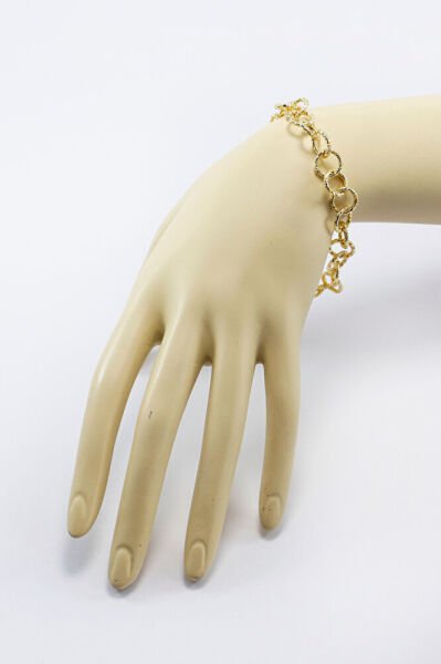 Büyük Halka Bileklik, Laklı Gold Kaplama Özel tasarım Hediyelik aksesuar