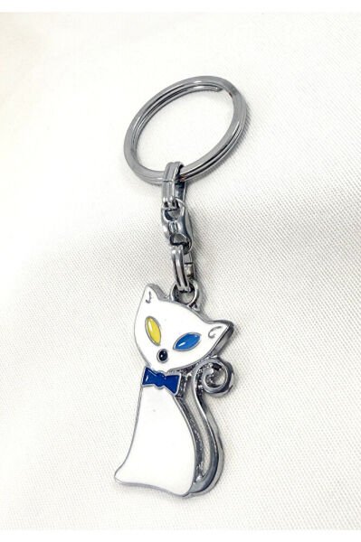 Metal Cat Figured Keychain, Cat Keychain Gift