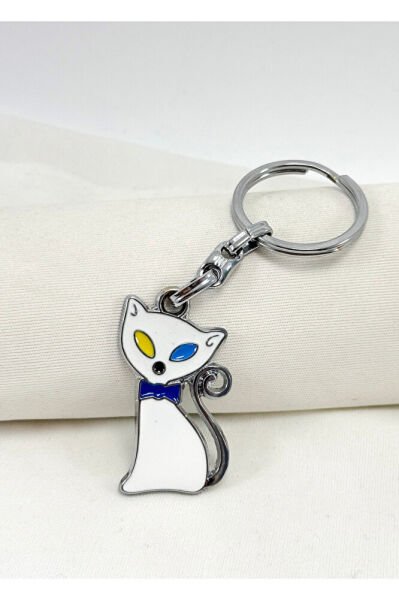 Metal Cat Figured Keychain, Cat Keychain Gift