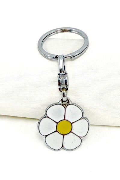 Metal Daisy Figured Keychain, Daisy Keychain for Gift