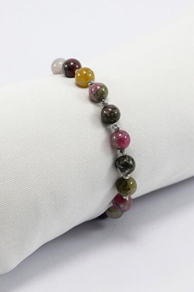 Turmalin Doğal Taşlı Lastikli Bileklik 8mm, Hediyelik Doğal Güzellikler