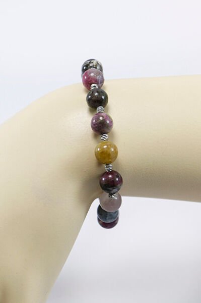 Turmalin Doğal Taşlı Lastikli Bileklik 8mm, Hediyelik Doğal Güzellikler