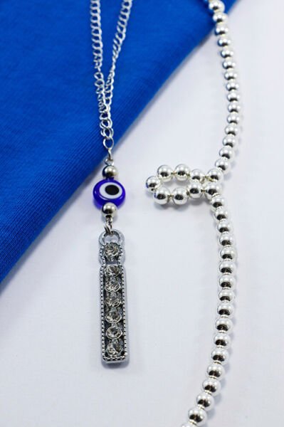 Kristal Taşlı İ Harfi Metalik Renk Araba Dikiz Ayna Süsü, Hediyelik Nazar Boncuklu Araba Süsü