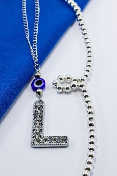 Kristal Taşlı Harfi Metalik Renk Araba Dikiz Ayna Süsü, Hediyelik Nazar Boncuklu Araba Süsü