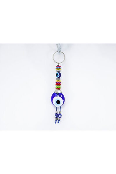 Colorful, Handmade Glass Evil Eye Beaded Keychain, Gift Keychain