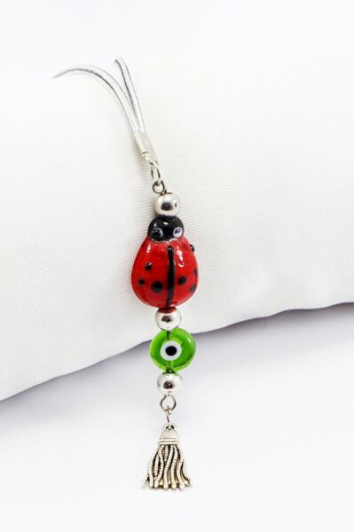 Evil Eye Beaded Metal Car Rearview Mirror Ornament Luxury Gift Accessory