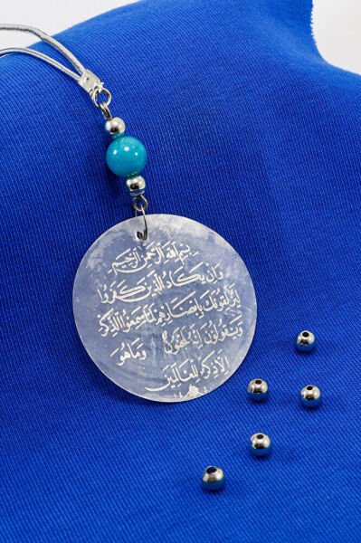 El Yapımı, Turkuaz Doğal Taşlı Lazer Kazıma Nazar Ayeti Araba Dikiz Ayna Süsü