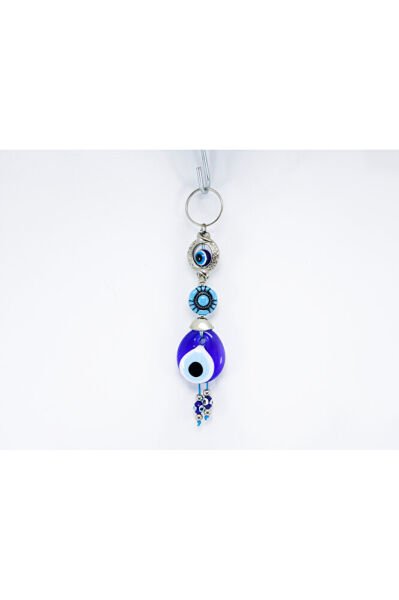 Framed Evil Eye Beaded Patterned Beaded Handmade Glass Evil Eye Beaded Keychain