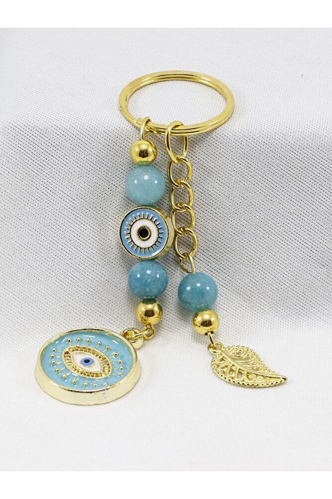 Turquoise Color, Evil Eye Beaded Eye Figure Keychain, Gift Bag Ornament
