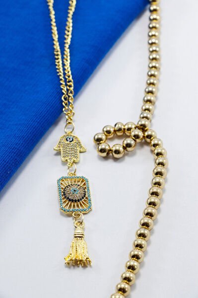 Zirkon Hamse Fatma Ana Eli Nazar Boncuğu Araba Dikiz Ayna Süsü, Püsküllü Yeni Araba Hediyesi