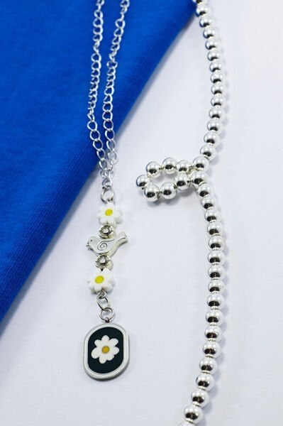 Kuşlu Papatyalı Boncuklu Araba Dikiz Ayna Süsü, Şirin Araba Hediyesi