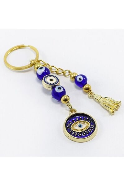 Navy Blue Color, Evil Eye Beaded Eye Figure Car Rearview Mirror Ornament, Gift Bag Ornament