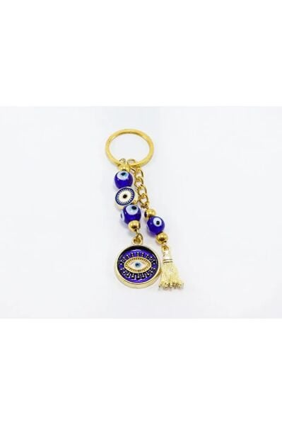Navy Blue Color, Evil Eye Beaded Eye Figure Car Rearview Mirror Ornament, Gift Bag Ornament