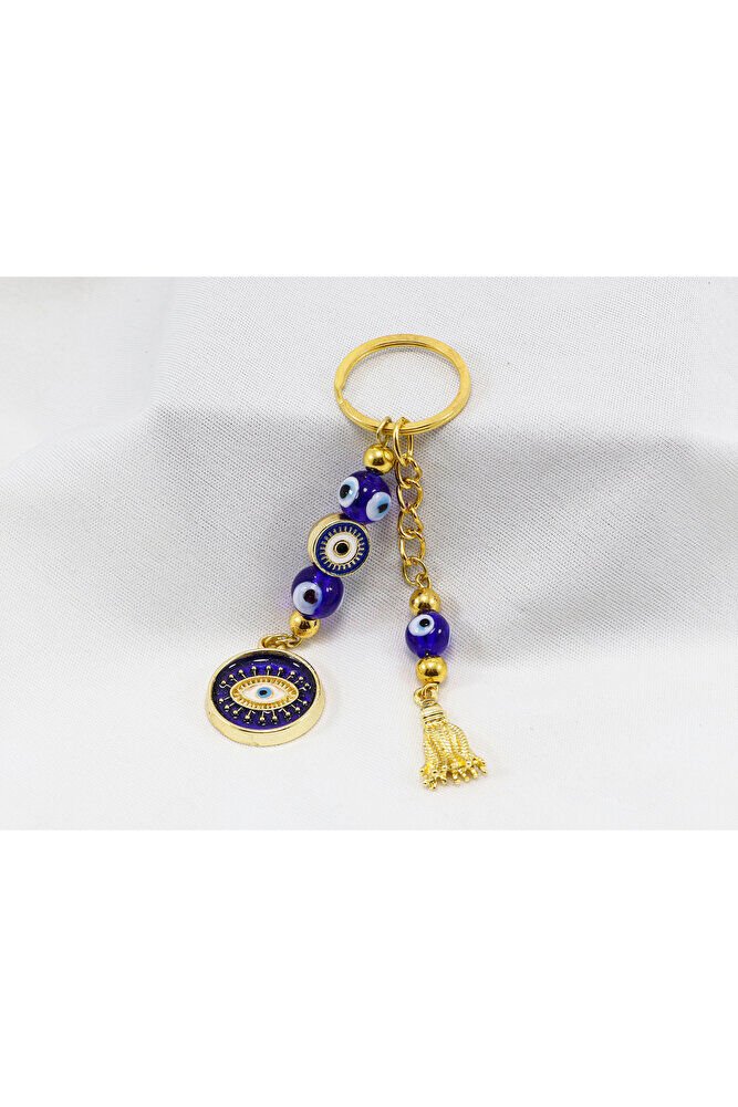 Navy Blue Color, Evil Eye Beaded Eye Figure Car Rearview Mirror Ornament, Gift Bag Ornament
