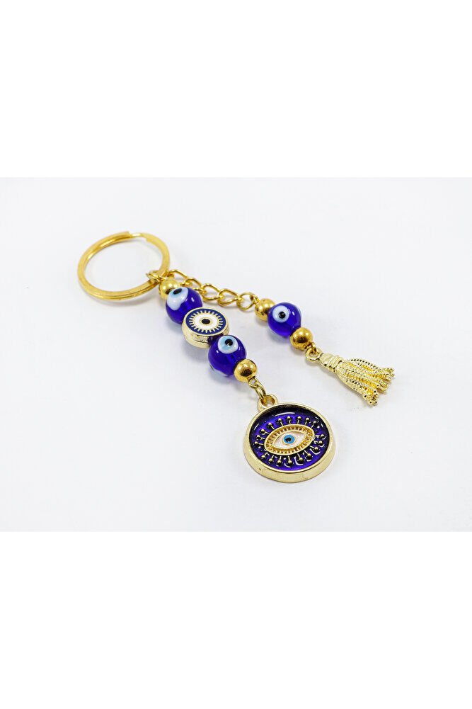 Navy Blue Color, Evil Eye Beaded Eye Figure Car Rearview Mirror Ornament, Gift Bag Ornament