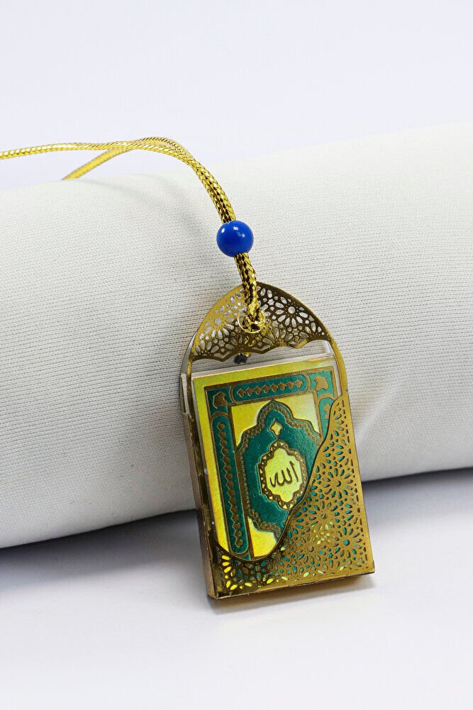 Minik Kur' an-ı Kerim Araba Dikiz Ayna Süsü, İpli Plastik Kaplı Renkli Üçlü Set