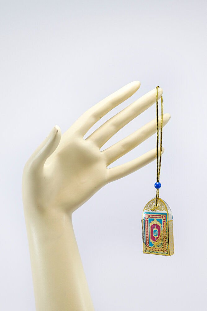 Minik Kur' an-ı Kerim Araba Dikiz Ayna Süsü, İpli Plastik Kaplı Renkli Üçlü Set