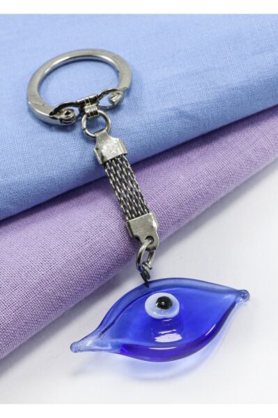 Dark Blue Eye Figured Evil Eye Bead Keychain, Evil Eye Beaded Gift Bag Ornament