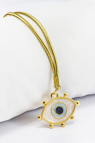 Gold Plated Metal Evil Eye Bead Car Rearview Mirror Ornament Luxury New Car Gift