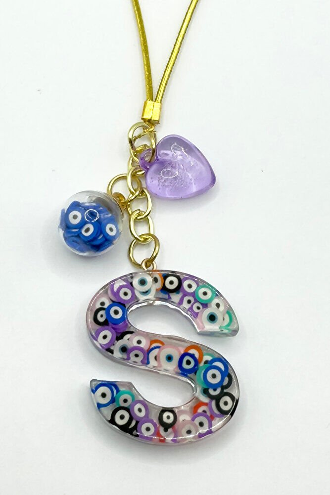 Renkli Nazar Boncuklu S Harfi Araba Dikiz Ayna Süsü, Yeni Araba Hediyesi