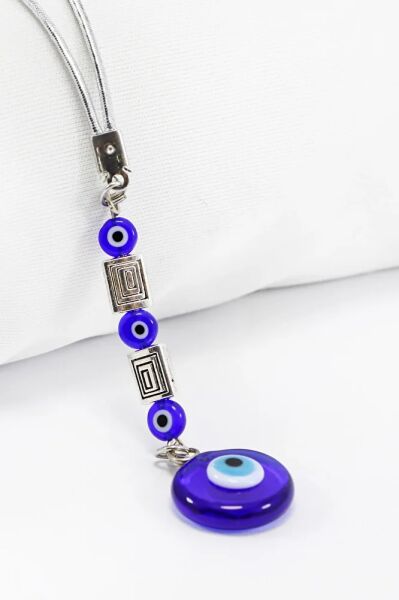 El Yapımı Cam Nazar Boncuklu Araba Dikiz Ayna Süsü, Metal Dikdörtgen Şekilli Yeni Araba Hediyesi