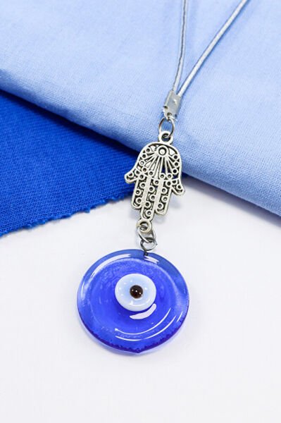 Hamse Eli El Yapımı Cam Nazar Boncuklu Araba Dikiz Ayna Süsü, Dikiz Ayna Süsü