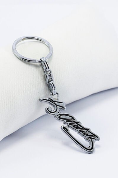 Gümüş Renkli Mustafa Kemal Atatürk İmzalı Metal Anahtarlık, Hediyelik Anahtarlık