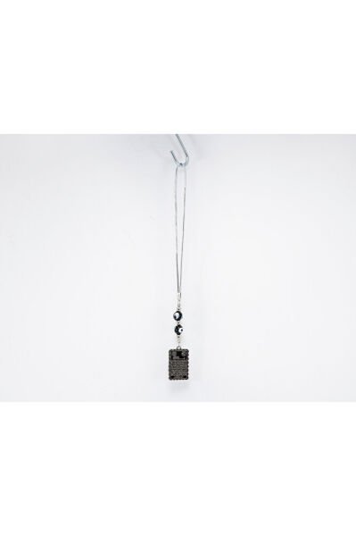 El Yapımı Siyah Cam Nazar Boncuklu Ayetel Kürsi Araba Dikiz Ayna Süsü, Yeni Araba Hediyesi