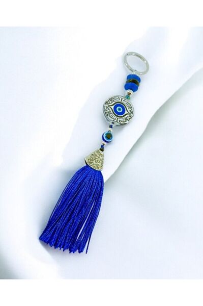 Blue Epoxy Evil Eye Beaded Colorful Keychain, Handmade Gift Accessory