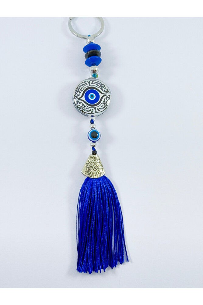 Blue Epoxy Evil Eye Beaded Colorful Keychain, Handmade Gift Accessory