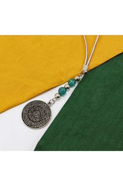 Turkuaz Doğal Taşlı Yemen Zırhı Araba Dikiz Ayna Süsü, Yeni Araba Hediyesi